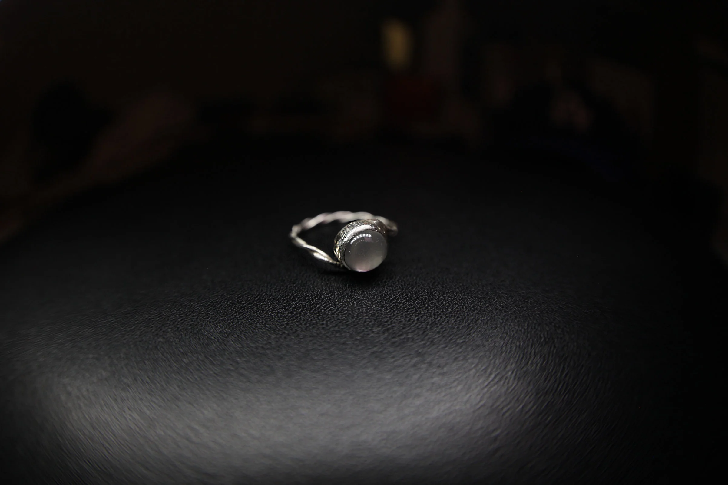 Pearl moonstone ring